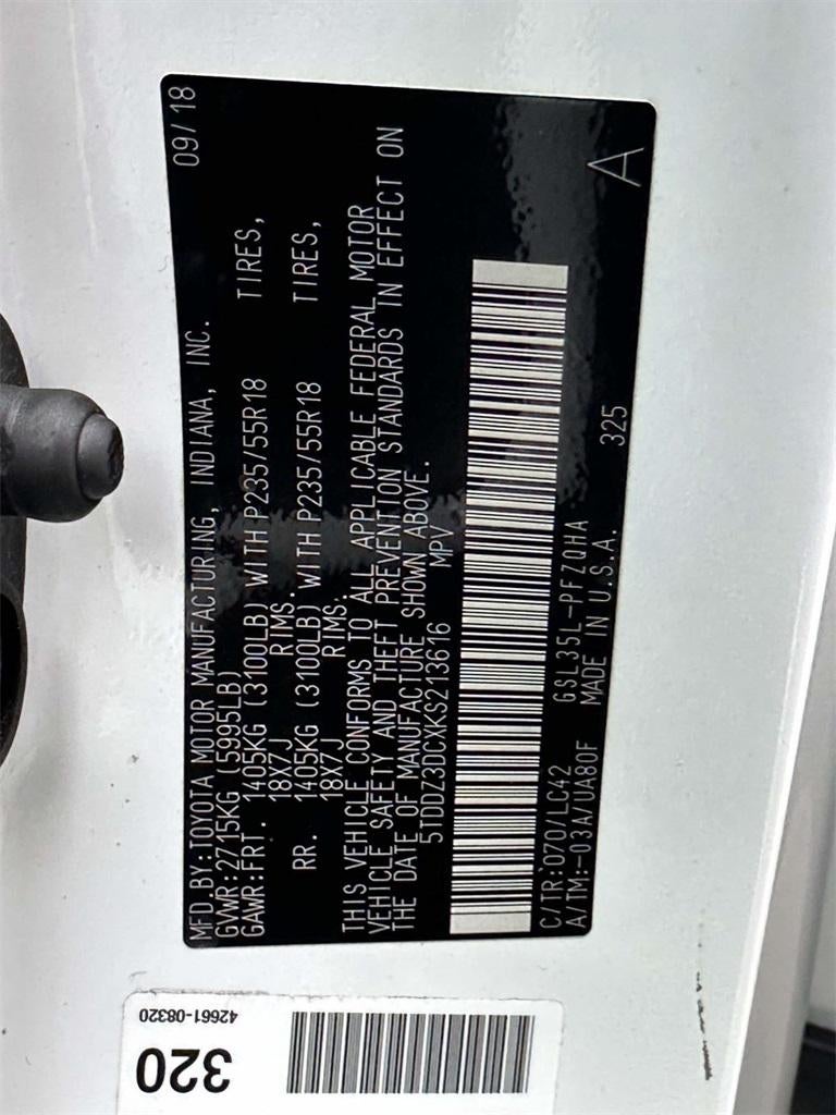 2019 Toyota Sienna XLE 7 Passenger