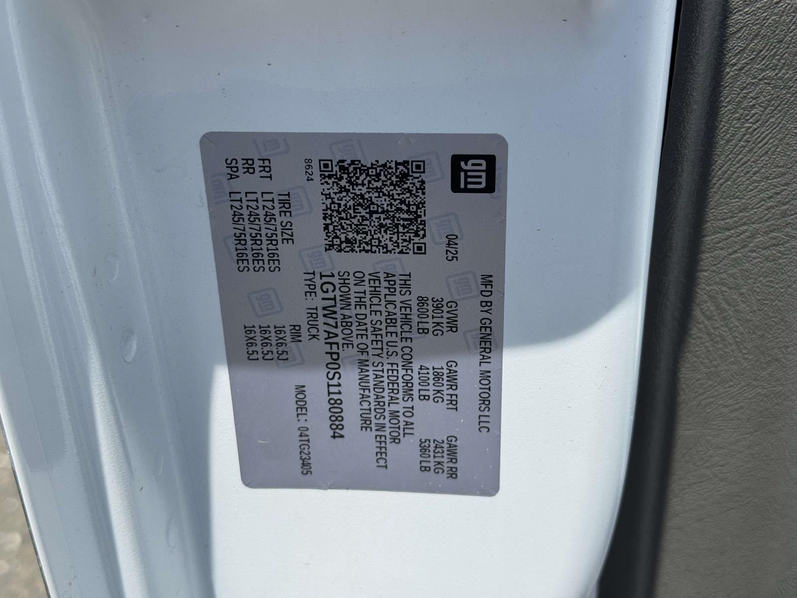 2025 GMC Savana Cargo RWD 2500 Regular Wheelbase Work Van