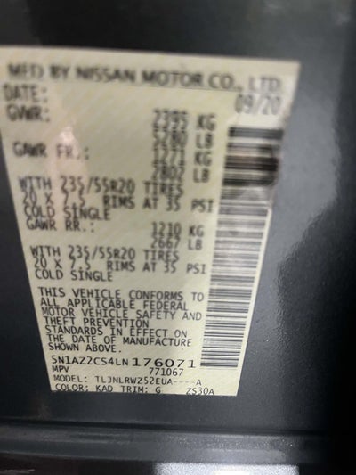 2020 Nissan Murano SL Intelligent AWD