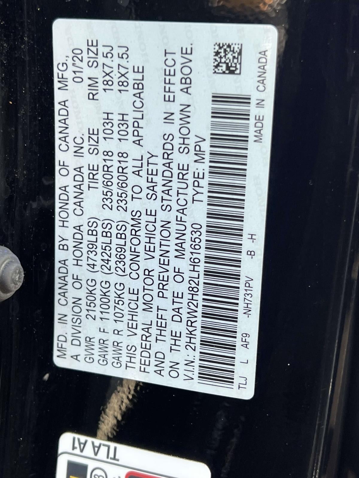 2020 Honda CR-V AWD EX-L