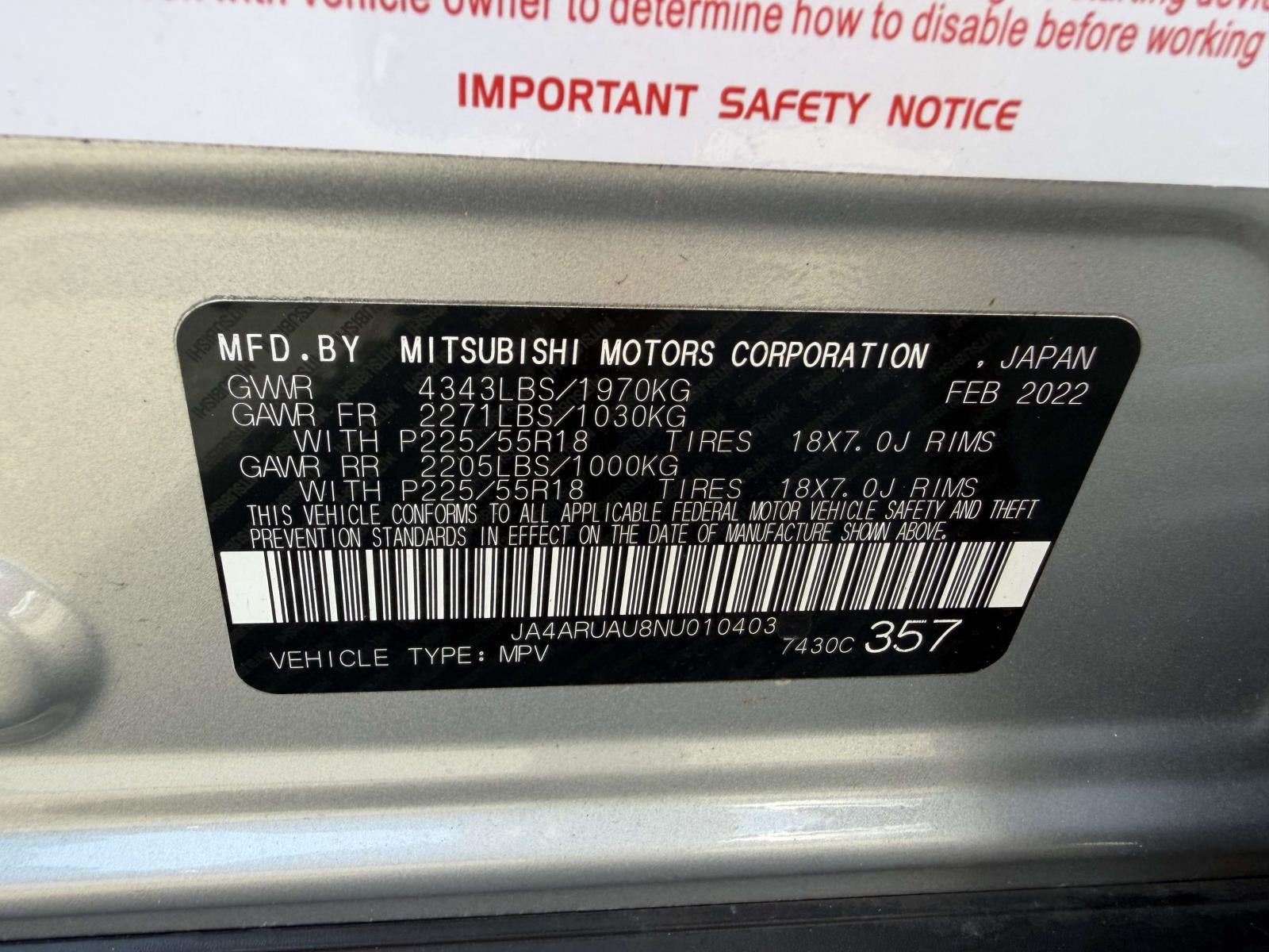 2022 Mitsubishi Outlander Sport 2.0 ES AWC