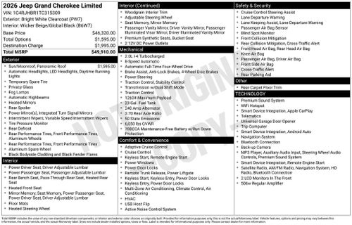 2026 Jeep Grand Cherokee Limited