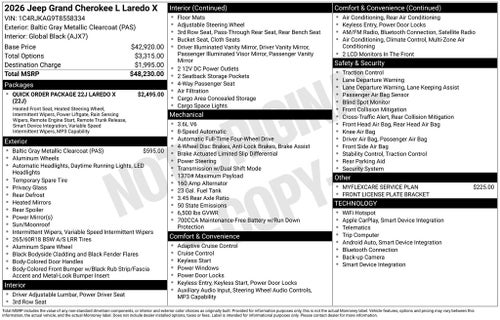 2026 Jeep Grand Cherokee L Laredo