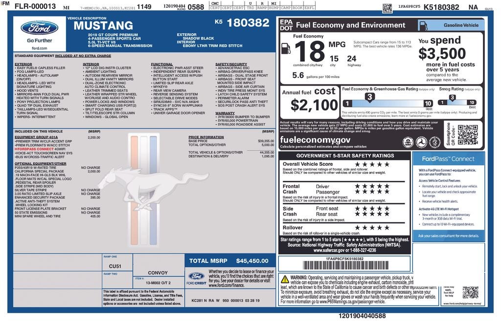 2019 Ford Mustang GT Premium