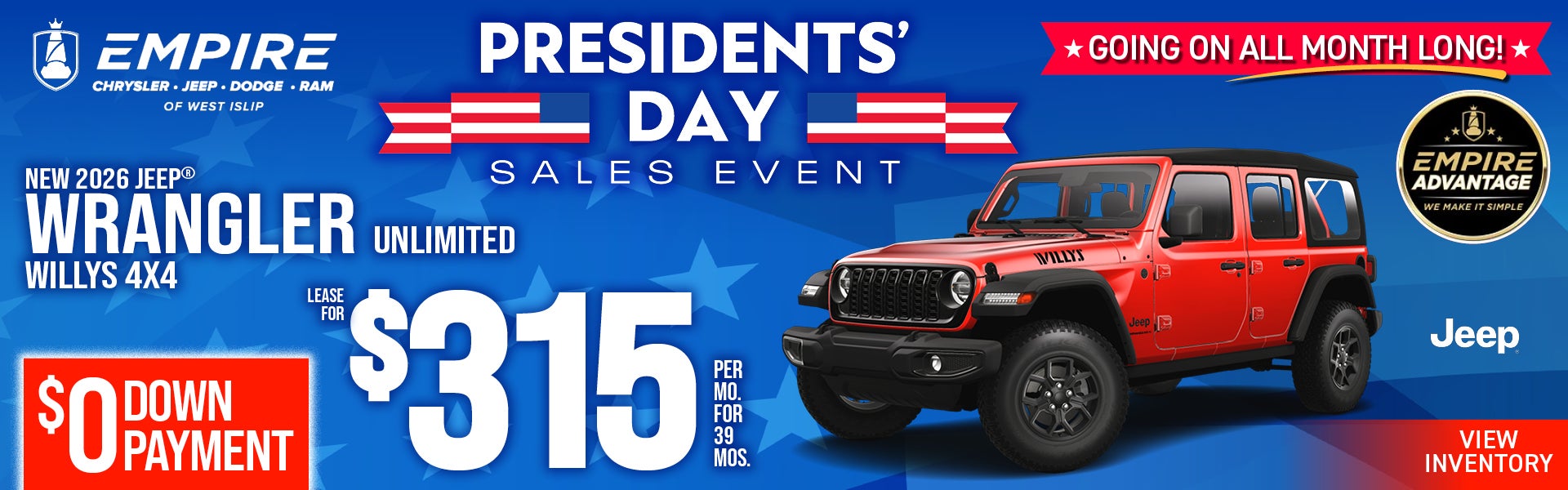 New 2026 JEEP WRANGLER UNLIMITED WILLYS 4X4