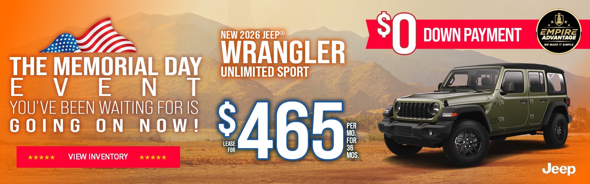 New 2026 Jeep Wrangler Unlimited Sport